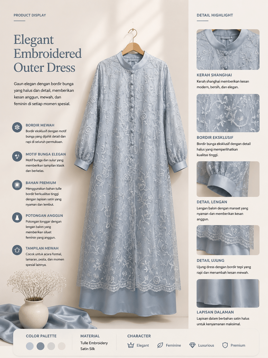 Embroidered Outer Dress